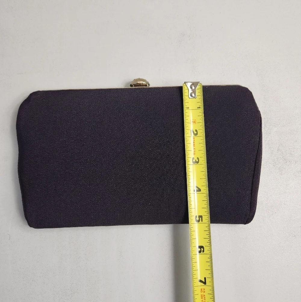 Vintage Womens Dark Brown & Gold Tone Evening Clutch/Wristlet